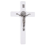 Cruz de madeira de São Bento Pendente Cruz com Símbolo da Paixão (Branco, 22x12x1,8cm)