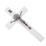 Cruz de madeira de São Bento Pendente Cruz com Símbolo da Paixão (Branco, 22x12x1,8cm)