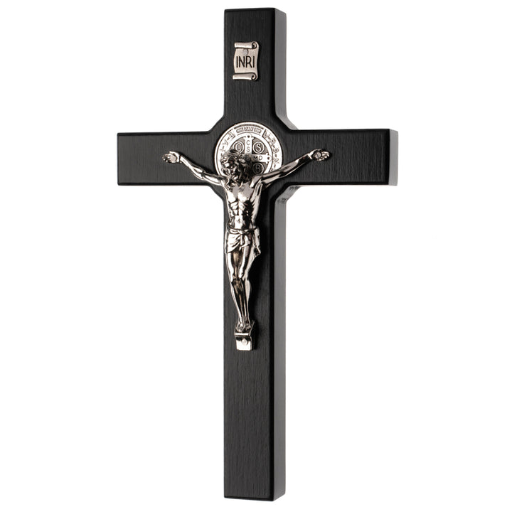 Cruz de Madera de San Benito Cruz Colgante con Símbolo de la Pasión (Negro, 28x16x1.8cm)