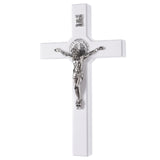Cruz de madeira de São Bento Pendente Cruz com Símbolo da Paixão (Branco, 28x16x1,8cm)