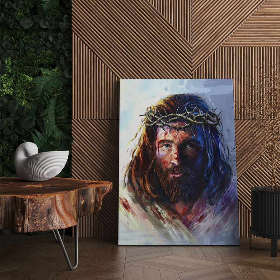 Cuadro sobre Lienzo Jesucristo con la Corona de Espinas (40x60cm)