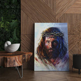 Pintura em tela de Jesus Cristo com a coroa de espinhos (50x70cm)