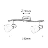 Rabalux Soma candeeiro de teto clássico de dois pontos cromado acetinado Branco IP20