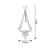 Rabalux Petronel candeeiro suspenso 7076 metal madeira vidro