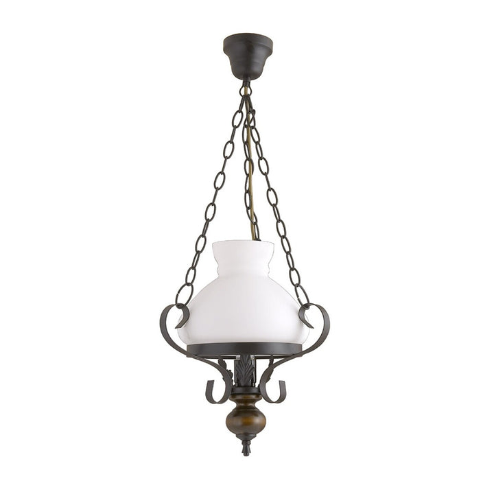 Rabalux Petronel candeeiro suspenso 7076 metal madeira vidro
