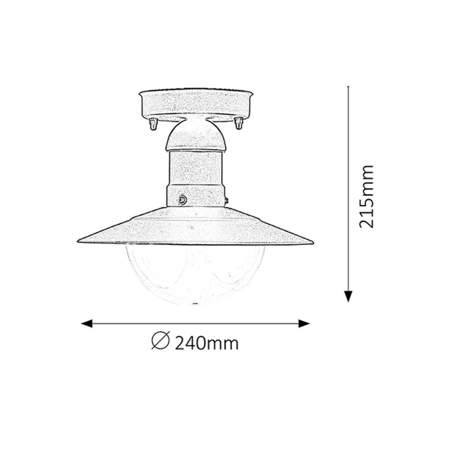 Candeeiro de teto metálico para exterior Rabalux Oslo 8716