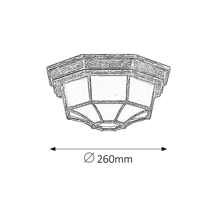 Candeeiro de teto exterior Rabalux Milano 8376 cúpula de metal e vidro