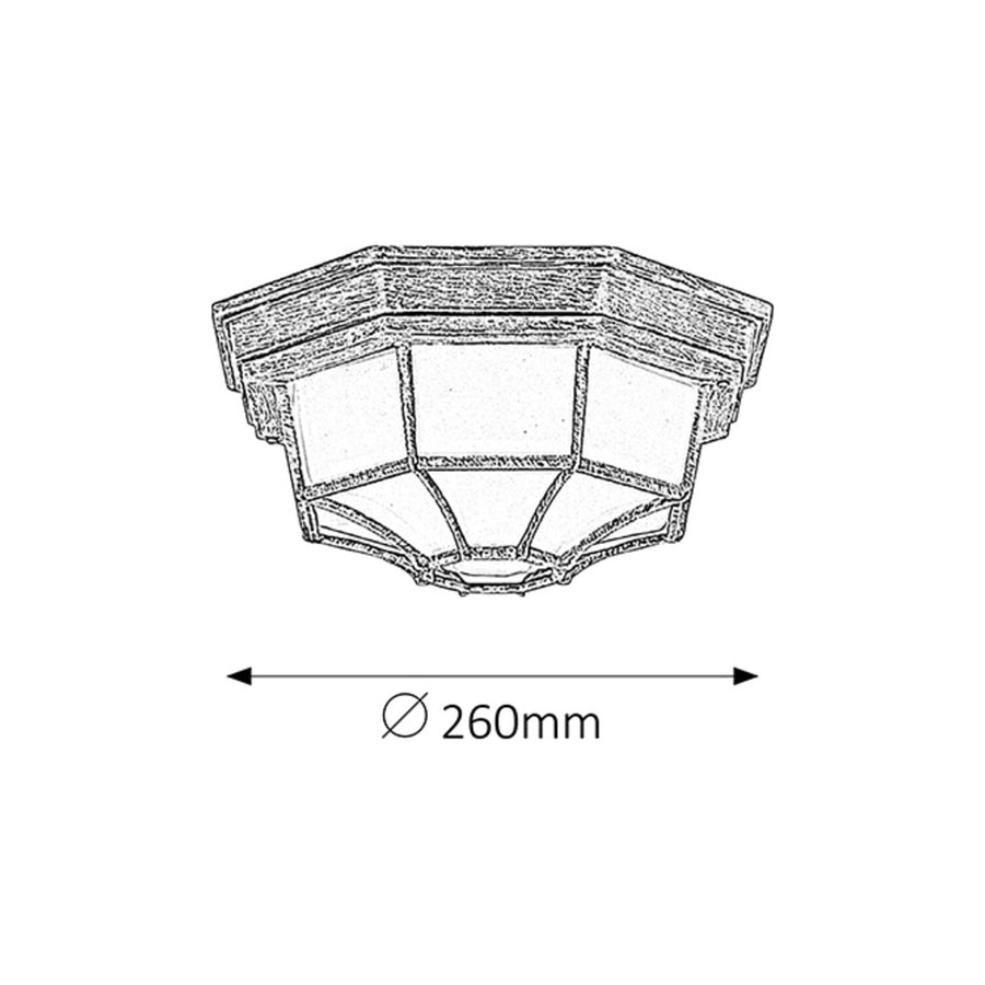 Rabalux milano lámpara de techo de exterior 8376 pantalla de metal y cristal