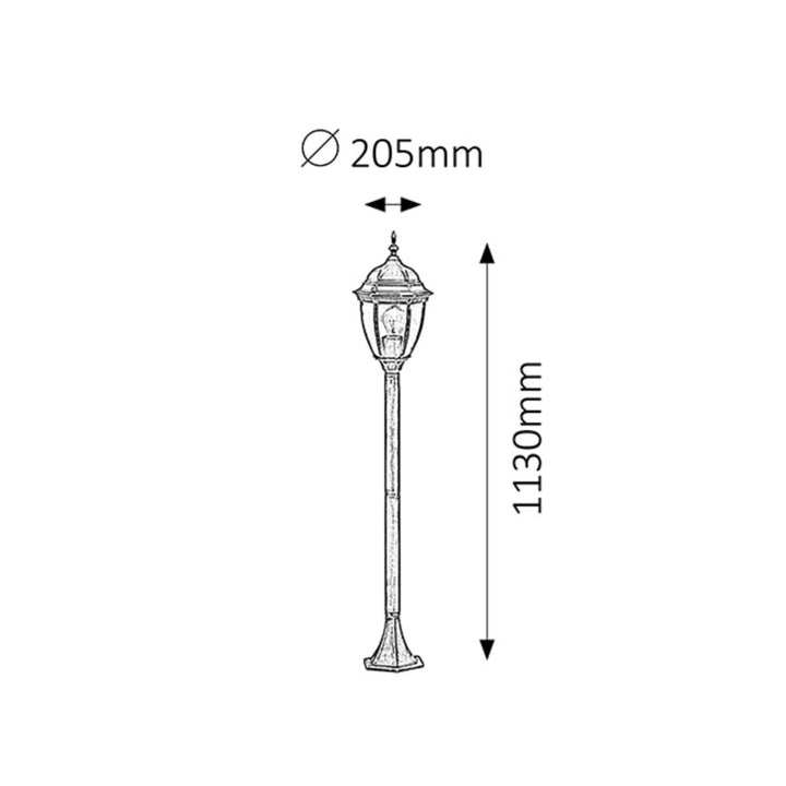 Lámpara clásica oro antiguo Rabalux Toronto E27 60 W IP44