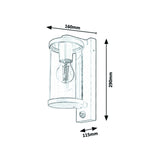 Aplique de parede para exterior Rabalux Silistra 7892 com sensor de movimento