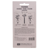 Barbeador Feather 800-1B em aço inoxidável. Fácil de usar e de limpar. Abertura borboleta.