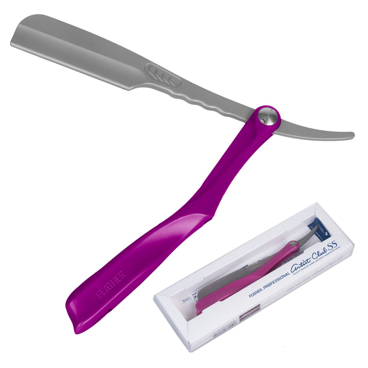 Lâmina de barbear Shavette Feather Blade Professional Artist Club Wine ACS-RW