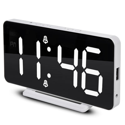 Relógio digital GreenBlue GB383 com função de alarme e termómetro, branco