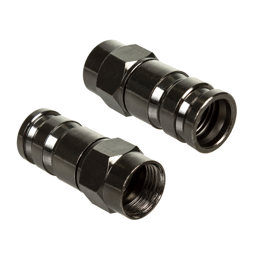 Conector de compressão Maclean MCTV-916 F, RG-6, profissional, níquel, preto, 10 peças