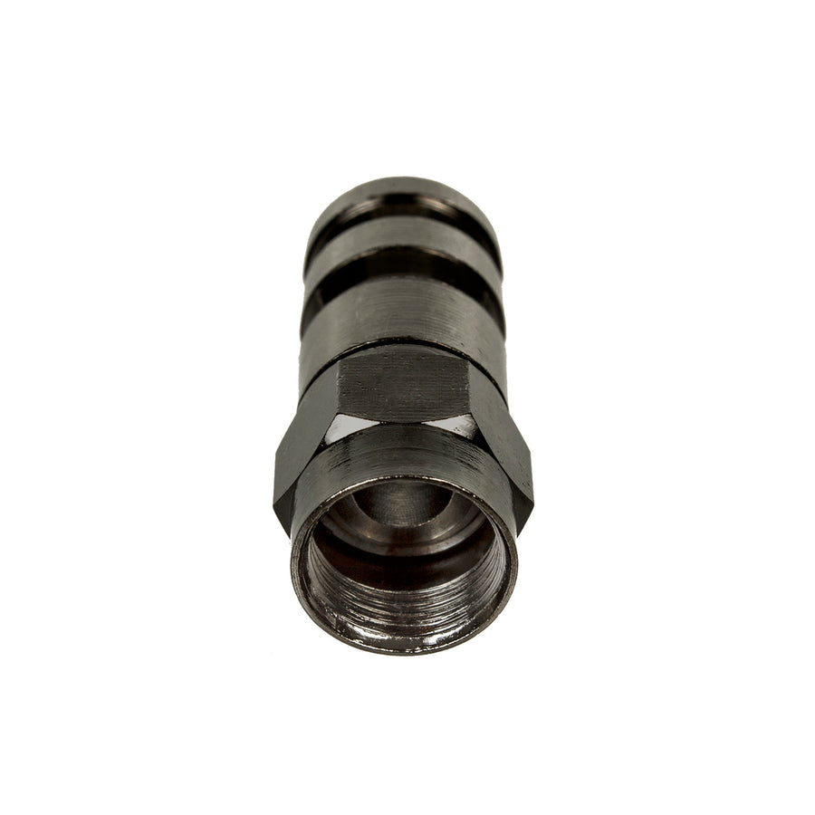 Conector de compressão Maclean MCTV-916 F, RG-6, profissional, níquel, preto, 10 peças