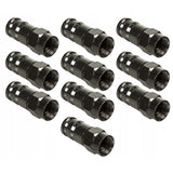 Conector de compressão Maclean MCTV-916 F, RG-6, profissional, níquel, preto, 10 peças