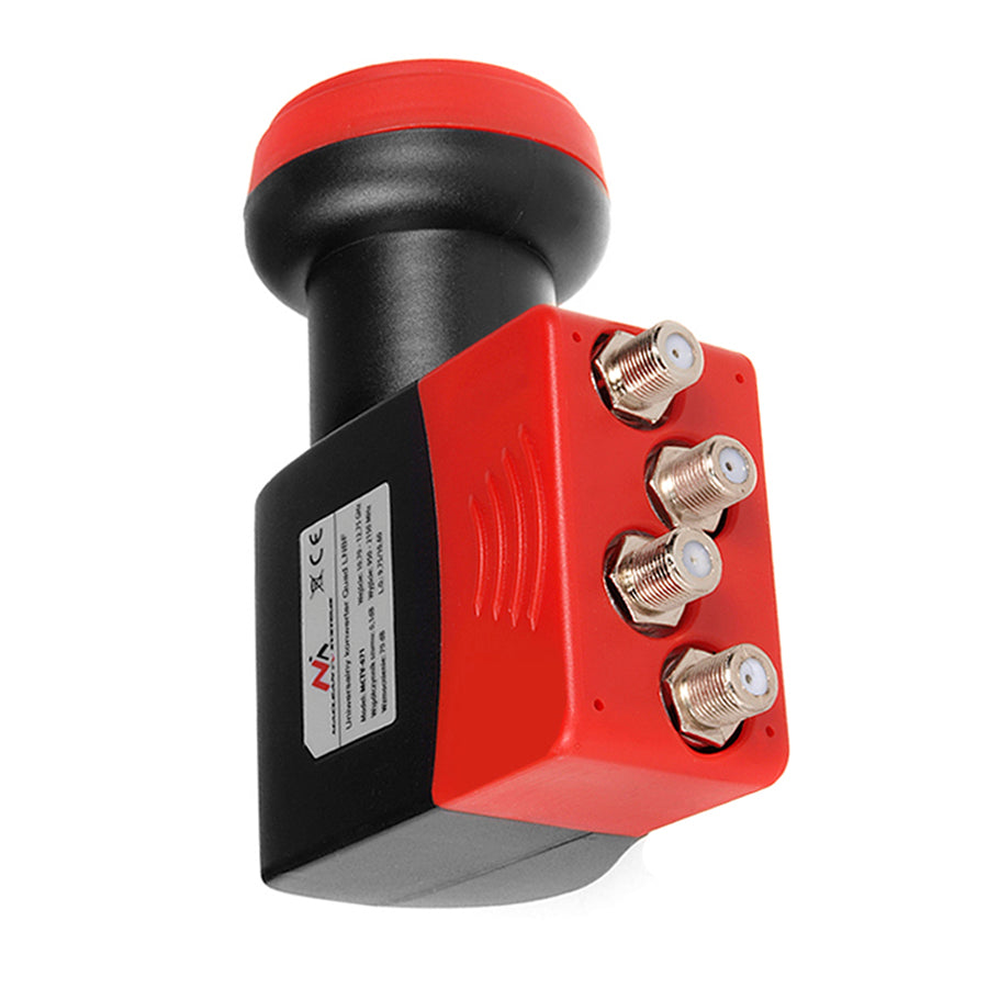 Receptor de satélite Maclean, LNB, Quad, Alto Ganho, + 4x wtyki F, MCTV-671