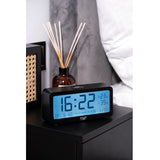 Despertador Adler a pilhas, preto, visor iluminado AD1195b