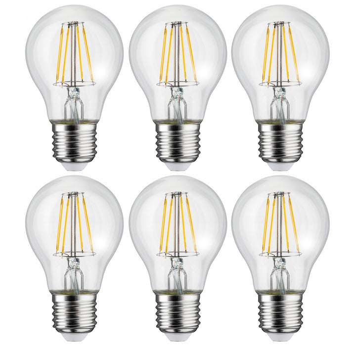 6x Maclean, Filamento LED E27, 8W, 230V, WW blanco cálido 3000K, 806lm, Retro edison decorativo, MCE268