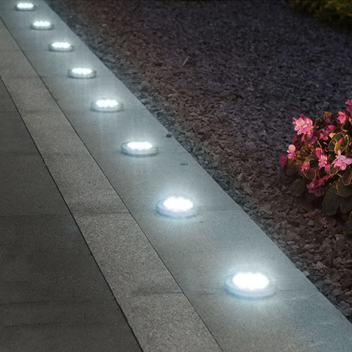 Maclean MCE318 LED Lâmpada solar para caminho externo Luzes de jardim Luzes solares com ponta de solo 12 LED SMD branco neutro 4000K 0,7W IP44 (6x unid.)
