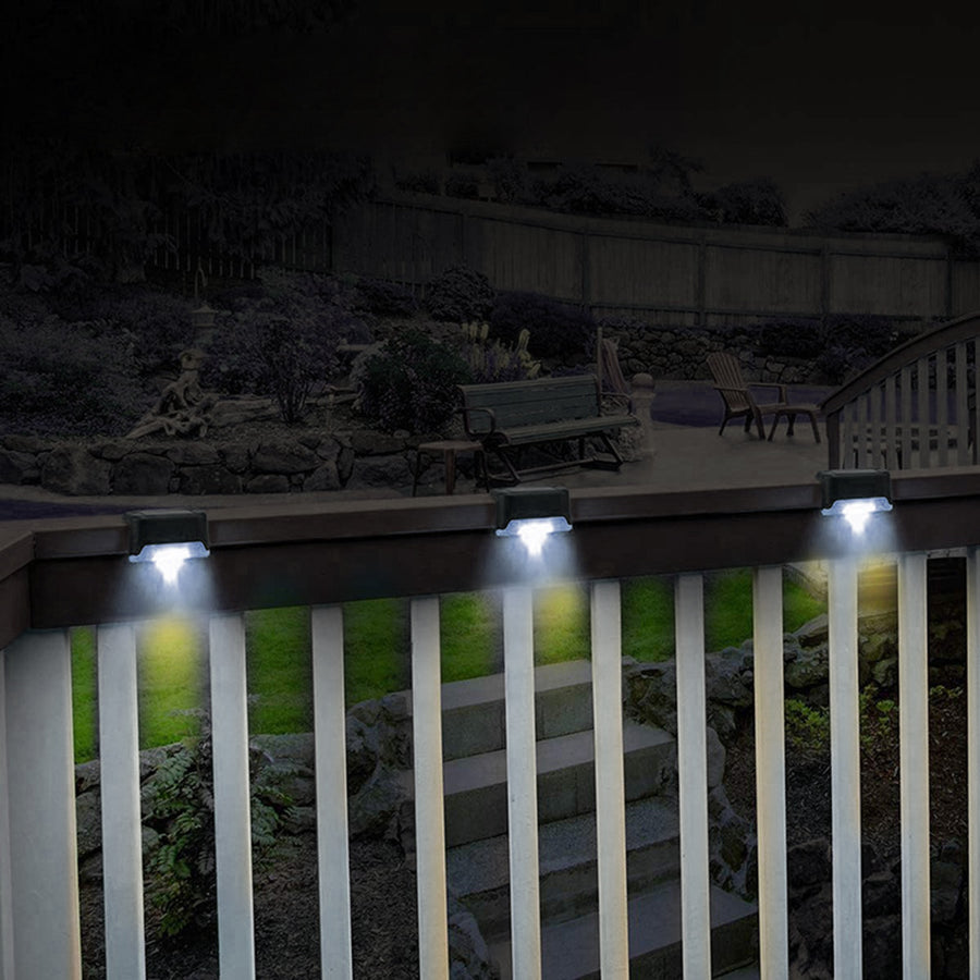 8x Maclean MCE319 Lâmpada solar com sensor de crepúsculo Lâmpada solar para terraço escadas cerca 4000K, Ni-MH 100 mAh, 80x45x45mm, IP44