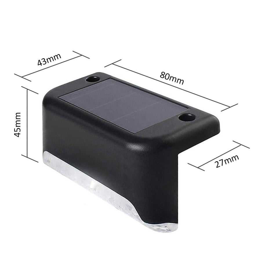 8x Maclean MCE319 Lâmpada solar com sensor de crepúsculo Lâmpada solar para terraço escadas cerca 4000K, Ni-MH 100 mAh, 80x45x45mm, IP44