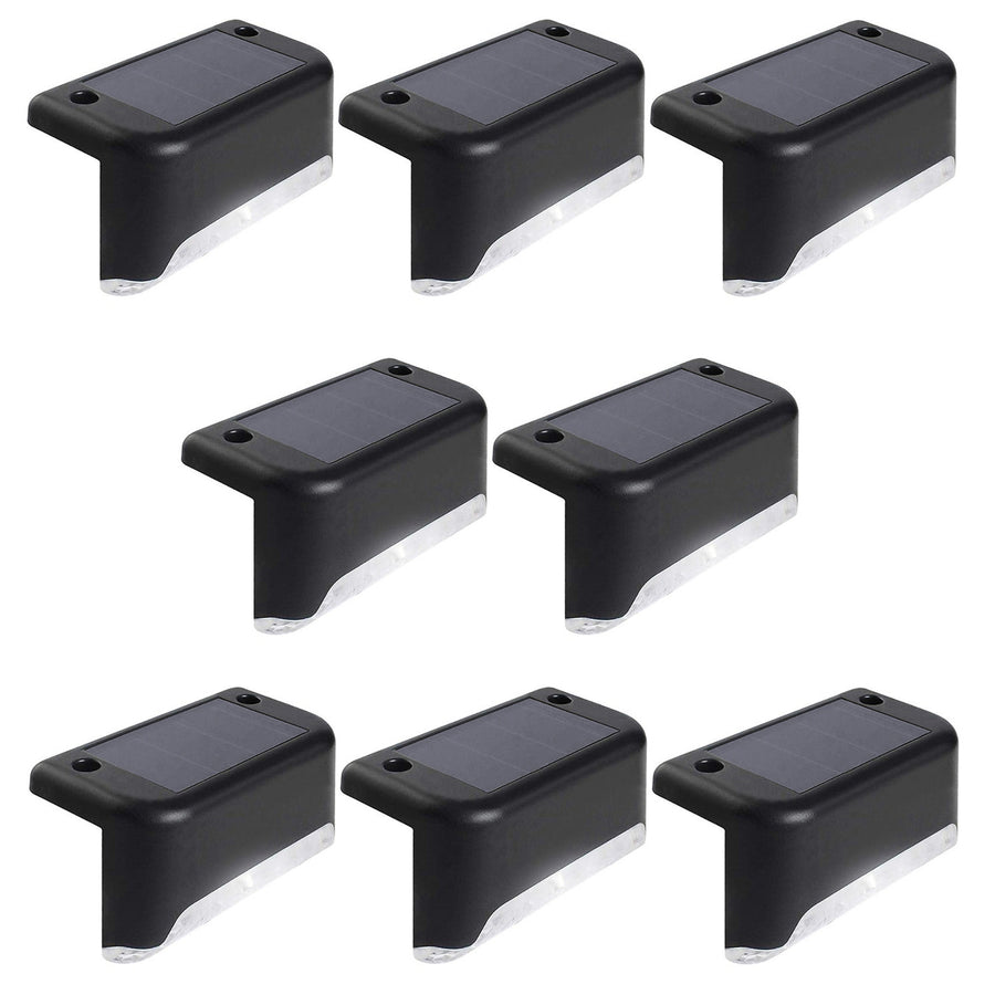 8x Maclean MCE319 Lâmpada solar com sensor de crepúsculo Lâmpada solar para terraço escadas cerca 4000K, Ni-MH 100 mAh, 80x45x45mm, IP44