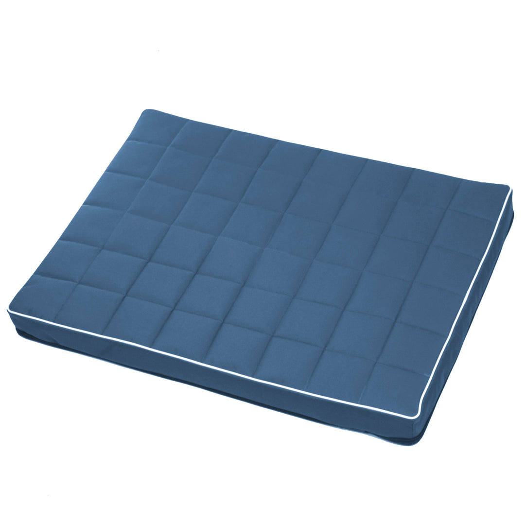 Colchão de cama xadrez Mestizo Vigo para cachorro gato tapete para animais de estimação (80x60x5cm) em azul/branco