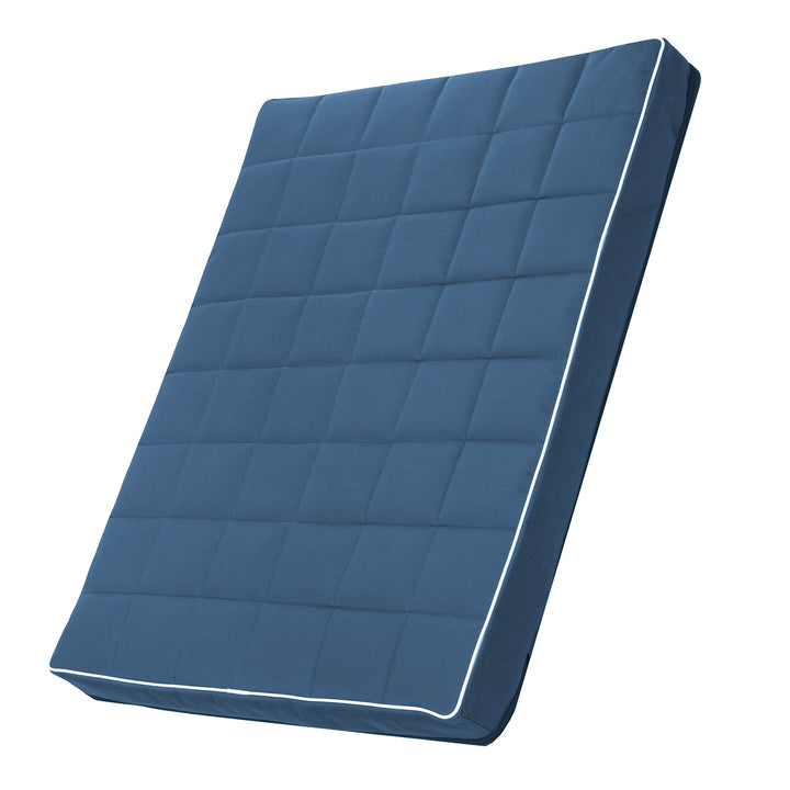 Colchão de cama xadrez Mestizo Vigo para cachorro gato tapete para animais de estimação (80x60x5cm) em azul/branco
