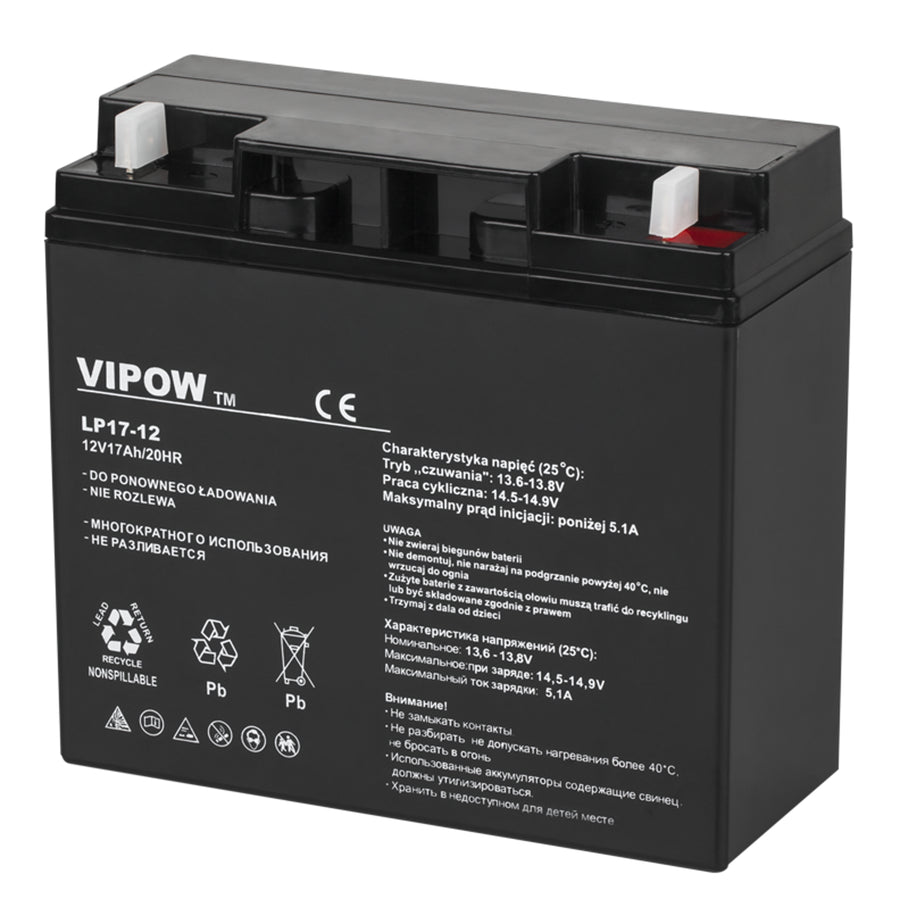 Bateria de gel Vipov AGM 12V 17Ah vários usos na cor preta