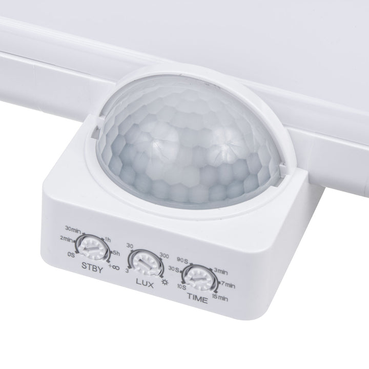 Maclean MCE466 W LED Luz de número de porta, sensor de crepúsculo e movimento, regulável, 20 W, IP65, cor neutra (4000 K), 1600 lm