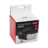Detector de movimento PIR Maclean MCE468 B, infravermelho, IP65, preto, alcance de 12 m, carga máxima de 600/1200 W