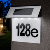 Maclean MCE423 Luz solar LED para números de porta, IP44, 1 W, 60 lm, 6000 K, bateria recarregável de 600 mAh, 2,5 V DC 70 mA