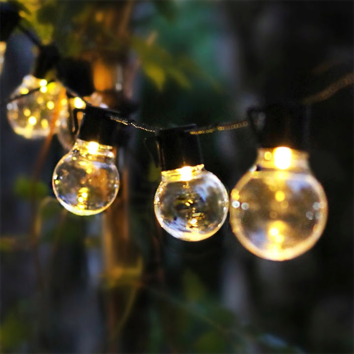 Luzes de jardim LED Maclean MCE424 2 em 1, alimentadas a energia solar ou USB, 20 lâmpadas, IP44, 3 W, 10 lm, 3000 K, 2 baterias recarregáveis de 600 mAh, 5 V DC, 7 m