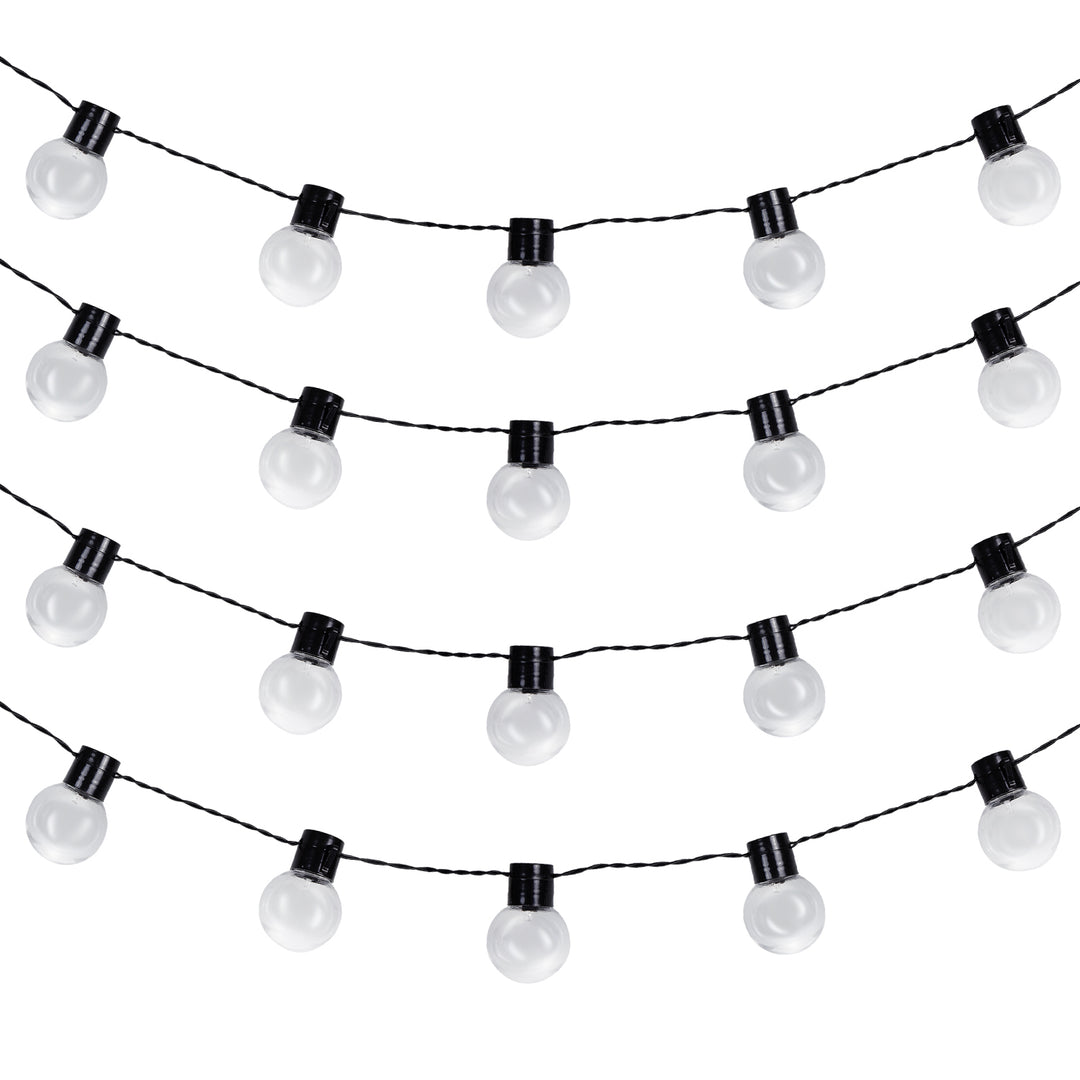 Luzes de jardim LED Maclean MCE424 2 em 1, alimentadas a energia solar ou USB, 20 lâmpadas, IP44, 3 W, 10 lm, 3000 K, 2 baterias recarregáveis de 600 mAh, 5 V DC, 7 m
