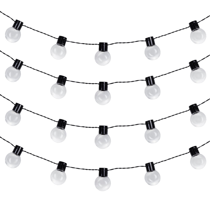 Luzes de jardim LED Maclean MCE424 2 em 1, alimentadas a energia solar ou USB, 20 lâmpadas, IP44, 3 W, 10 lm, 3000 K, 2 baterias recarregáveis de 600 mAh, 5 V DC, 7 m