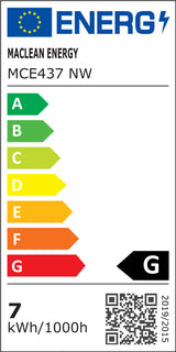 6x Bombilla LED Maclean, GU10, 7W, 220-240V~, 50/60Hz, blanco neutro, 4000K, 490 lúmenes, MCE437 NW