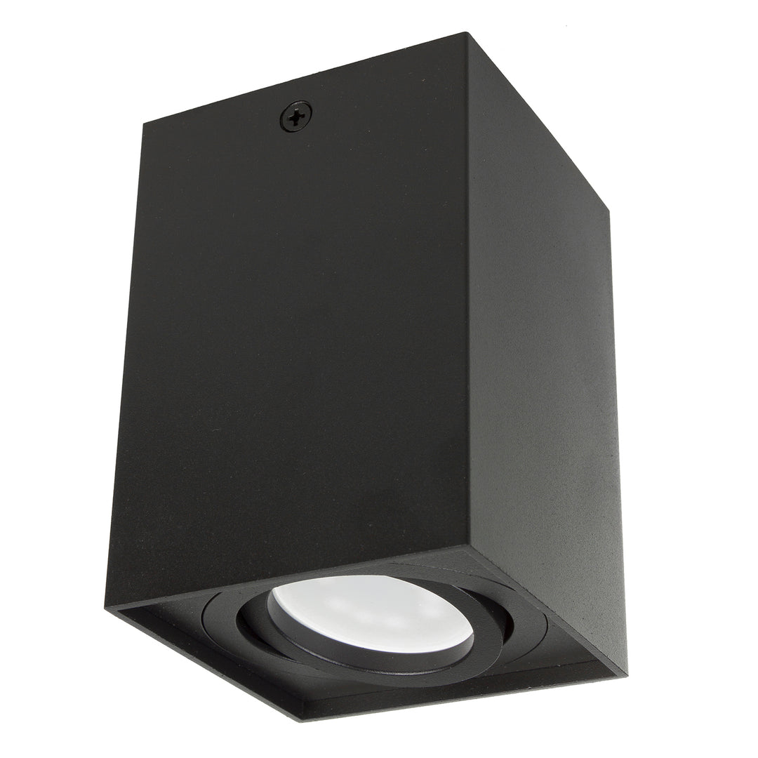 Luminária de superfície/tubo Maclean 3x, spot, quadrada, alumínio, GU10, 80x80x115mm, preta, MCE426 B + 3 lâmpadas LED de 5W