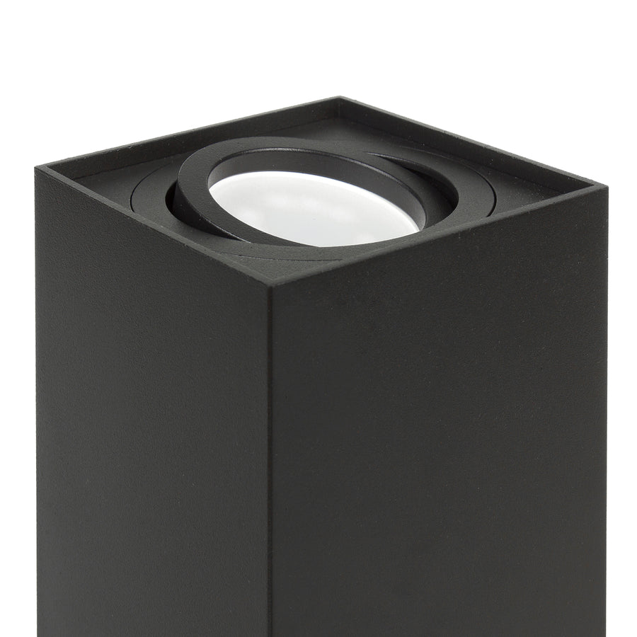 Luminária de superfície/tubo Maclean 3x, spot, quadrada, alumínio, GU10, 80x80x115mm, preta, MCE426 B + 3 lâmpadas LED de 5W