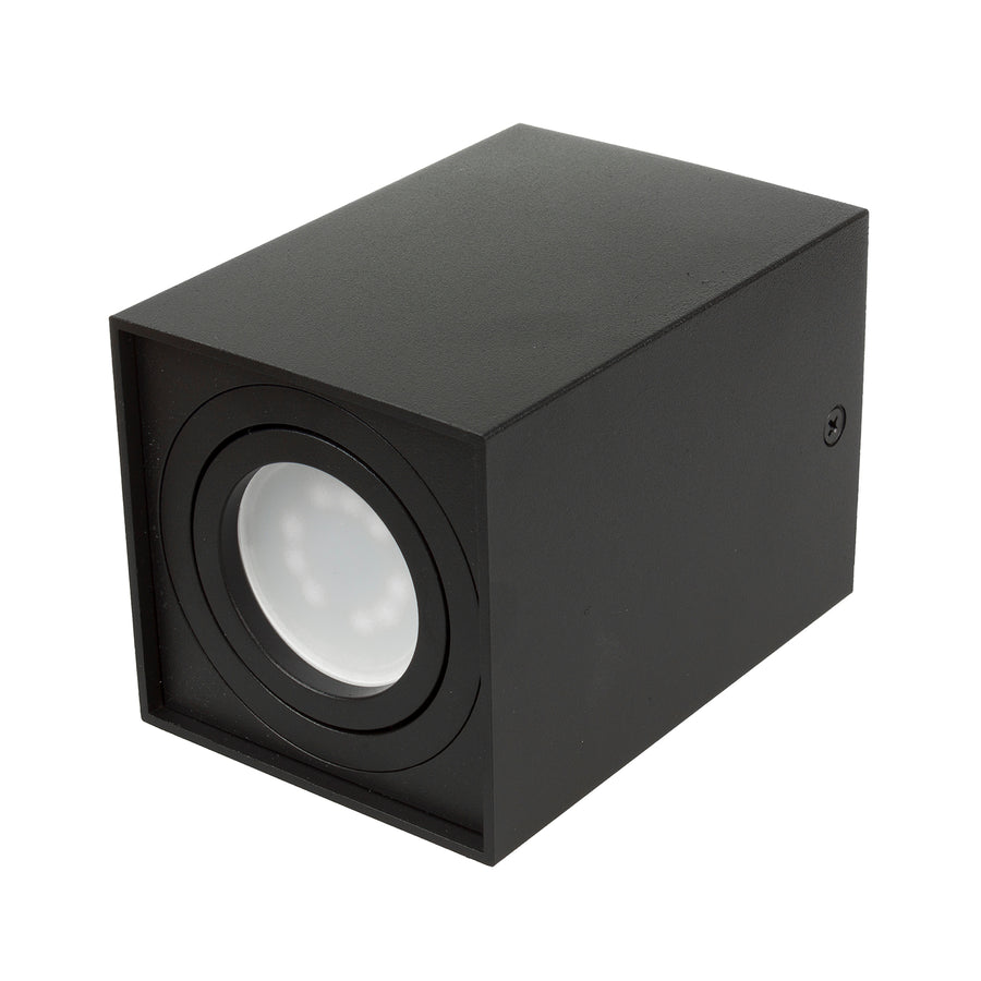 Luminária de superfície/tubo Maclean 3x, spot, quadrada, alumínio, GU10, 80x80x115mm, preta, MCE426 B + 3 lâmpadas LED de 5W