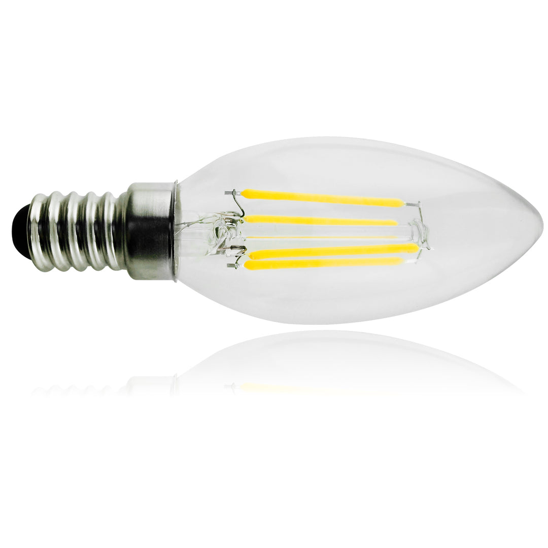 6x Maclean, Filamento LED E14, 6W, 230V, Branco Quente WW 3000K, 806lm, Vela Decorativa Retro Edison C35, MCE286
