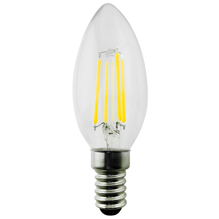 6x Maclean, Filamento LED E14, 4W, 230V, Branco Quente WW 3000K, 400lm, Vela decorativa retro Edison C35, MCE285