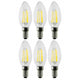 6x Maclean, Filamento LED E14, 4W, 230V, Branco Quente WW 3000K, 400lm, Vela decorativa retro Edison C35, MCE285