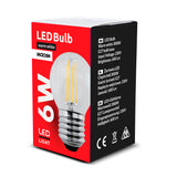 6 lâmpadas de filamento LED Maclean E27, 6W, 230V, branco quente WW 3000K, 600lm, decorativa retro Edison G45, MCE284