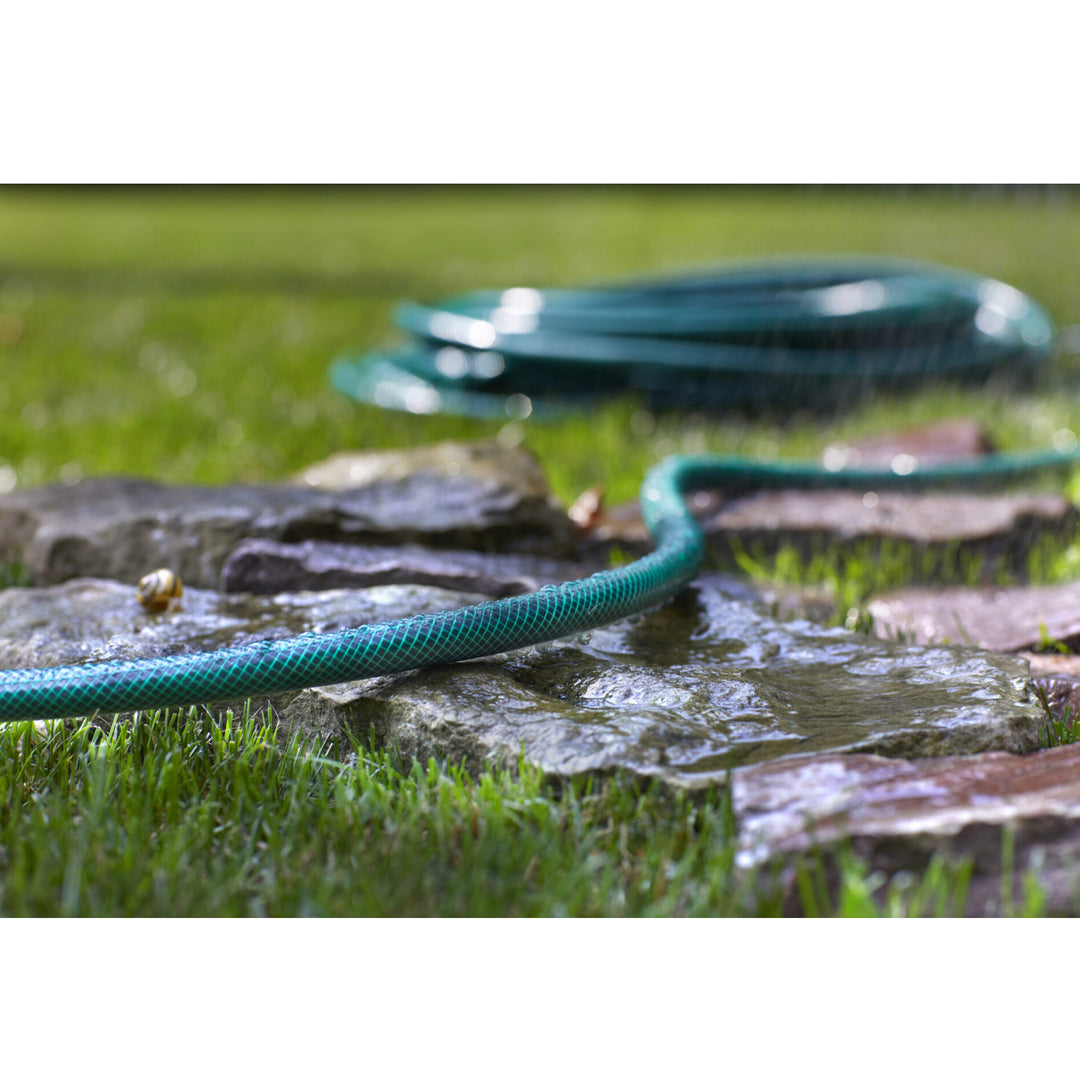 Conjunto de jardim - 50 m de mangueira de 1/2", carrinho, engate rápido - passante e batente, aspersor reto, ligação rosca fêmea