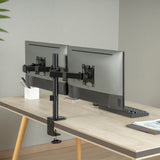 Suporte de secretária para monitor duplo Maclean MC-754N, VESA 75x75 e 100x100, 17-32", carga máxima 2 x 9 kg
