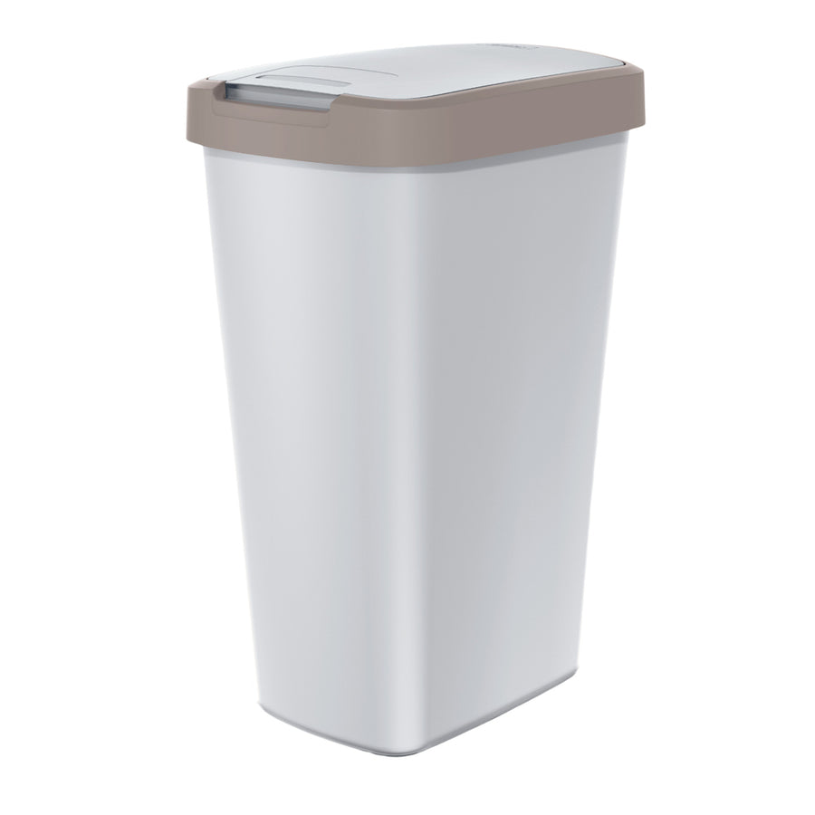 KEDEN COMPACTA Q Papelera con Marco Cubo de Basura (45 L, Ceniza/Marrón Claro)