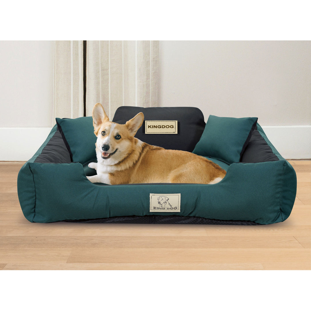 Cama para cão KINGDOG KINMIC75/65ZIE 75x65 cm verde/preto