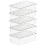 5x Caja de zapatos de mujer, transparente, Plast Team Basic