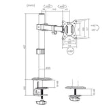 Maclean MC-572N Soporte de sobremesa para monitor LCD, brazo único, VESA 75x75 y 100x100, 17-32", 9kg